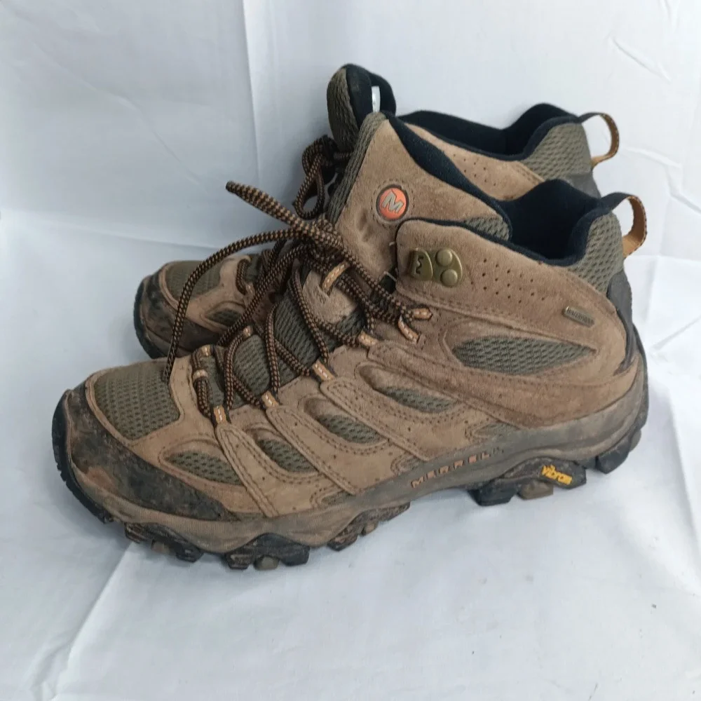 Merrell Moab 3 Mid Waterproof Mens 9.5 Hiking Boots Earth Brown J035839 s6
